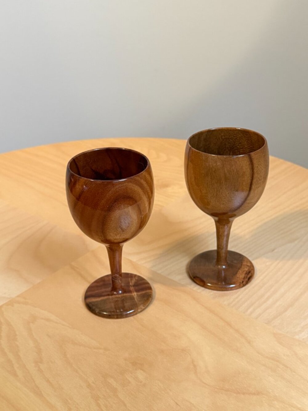 Set of 2 Wood Goblets Handmade Drinkware by Old World Timber Art Austrailia